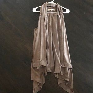 Suede long vest